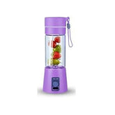 Juicer Portable Outdoor Juicing Cup Home Mini Cordless Crushed Ice Machine USB Charging Fruit Vegetable Blender (Random Color) (380ML) - Izhar Online Mart