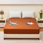 Waterproof Terry Mattress Protector – King Size (72 x 78 Inches, Fits Up To 8" Depth) - Brown - Izhar Online Mart