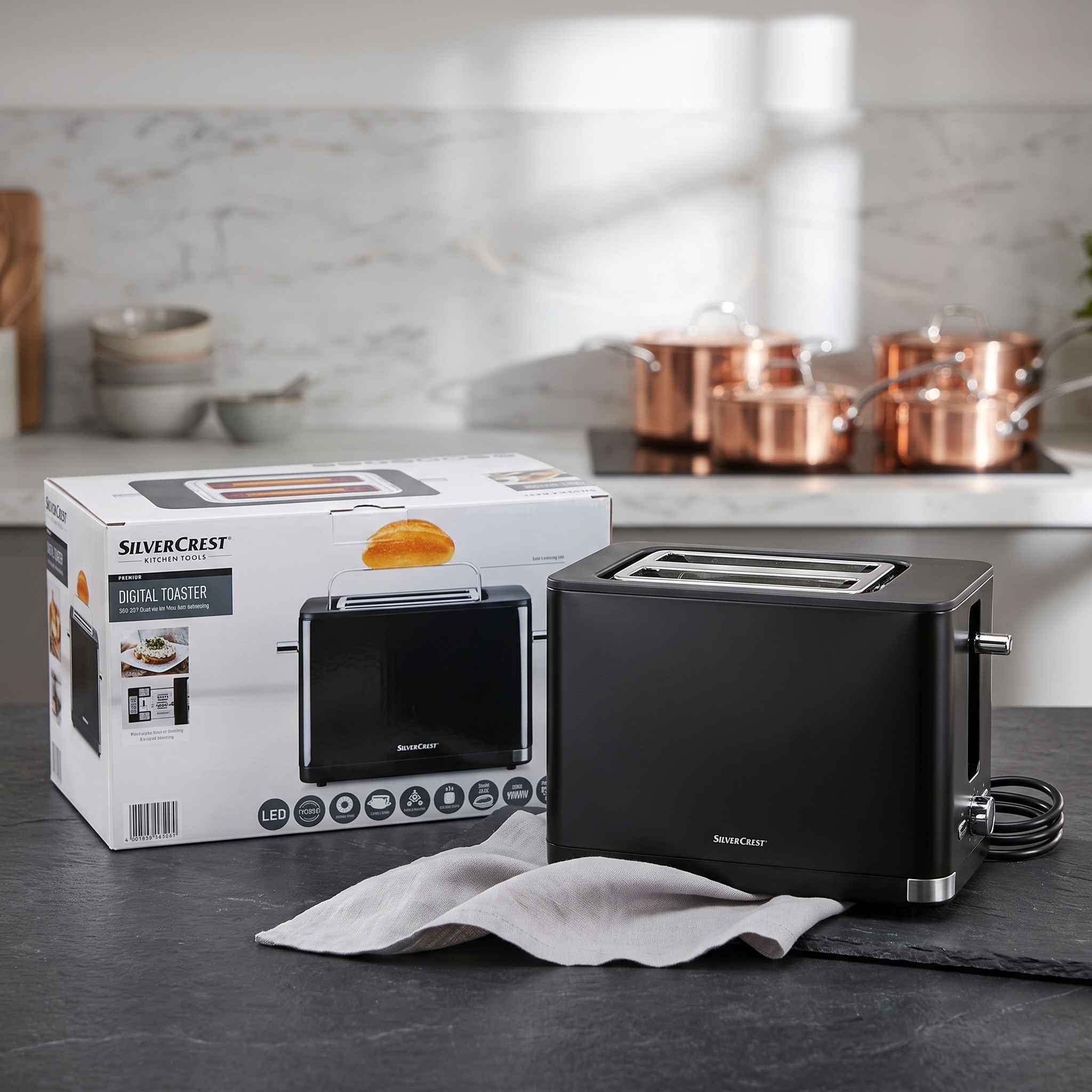 SilverCrest Premium Digital Toaster 900W with LED Display - Izhar Online Mart