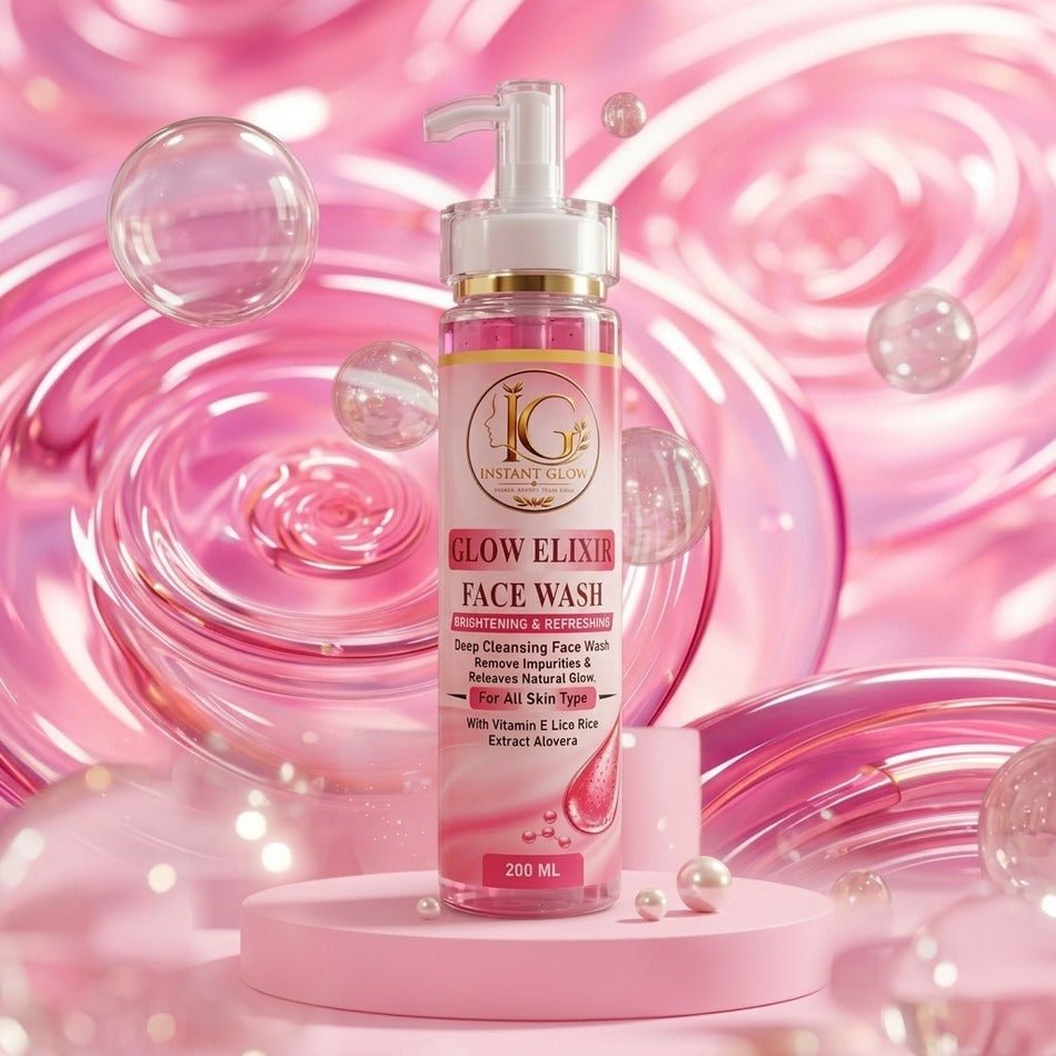 Glow Elixir Brightening & Deep Cleaning Face wash Natural Glow with Instant Glow 200ml - Izhar Online Mart