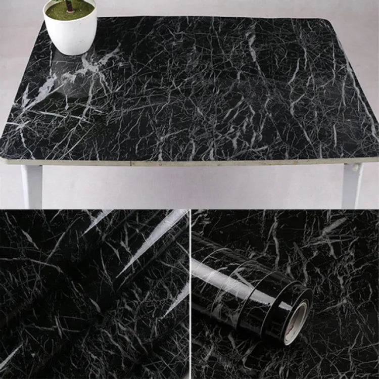 Self Adhesive Black Marble Sheet for Kitchen / Waterproof Anti Oil & Heat Resistant Wallpaper Sheet - Izhar Online Mart