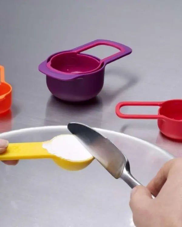 Measuring Cup And Spoon Set - 6Pcs (random colors) - Izhar Online Mart