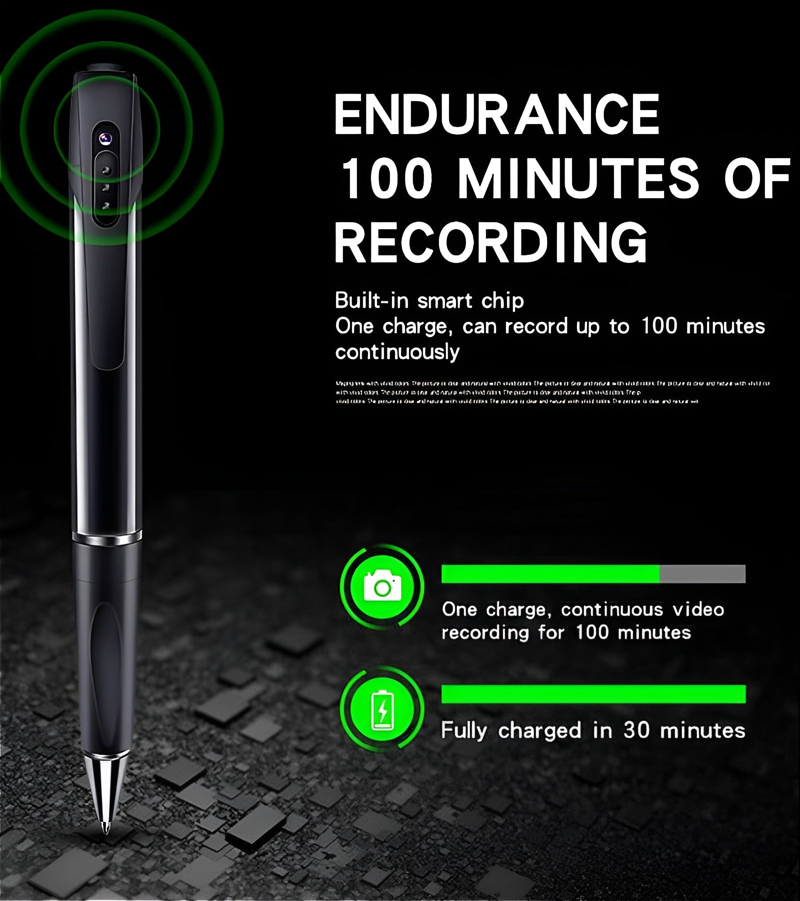 V8 HD 1080P Camera Pen with Voice Recording Video Photo Capture USB Rechargeable Ballpoint Pen - Izhar Online Mart