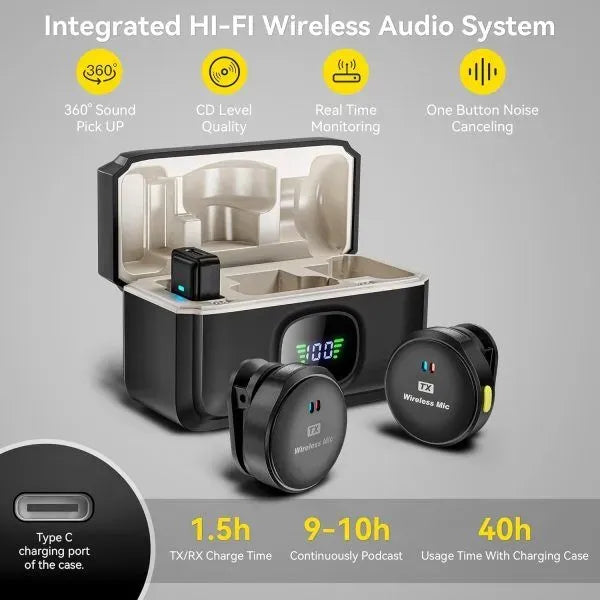 M9 Pro wireless microphone transmitter and receiver