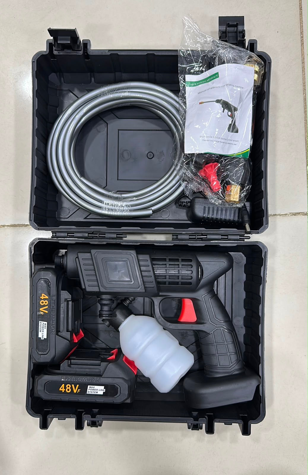 Automatic Cordless Car Wash Spray Gun | 48V High Pressure Lithium Battery