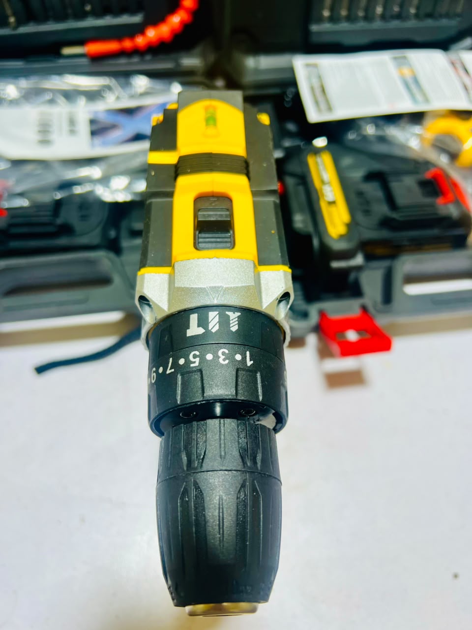 DeWalt 64V Cordless Drill Machine With 2 Lithium-Ion Batteries Charger 20-Piece Drill Bits Screwdriver Heads And Extender Kit - Izhar Online Mart