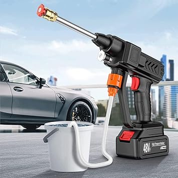 Automatic Cordless Car Wash Spray Gun | 48V High Pressure Lithium Battery
