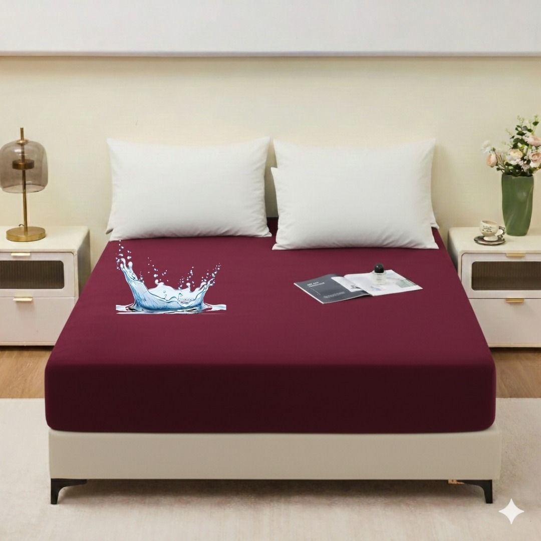 Waterproof Terry Mattress Protector – King Size (72 x 78 Inches, Fits Up To 8" Depth) - Brown - Izhar Online Mart