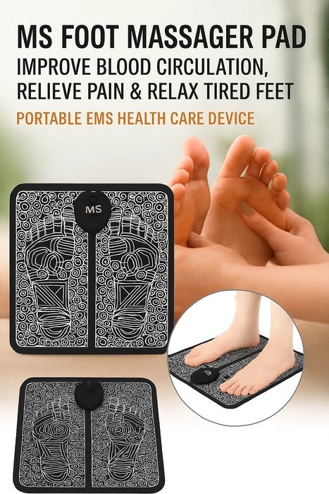 EMS Foot Massager Mat Electric USB Charging Smart Display Tens Acupuncture Feet Cushion Blood Circulation Pad Health Care Home - Izhar Online Mart