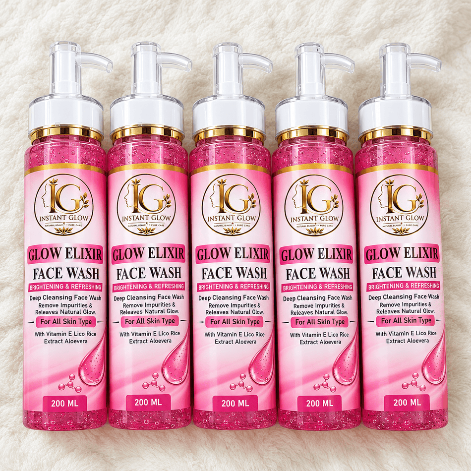 Glow Elixir Brightening & Deep Cleaning Face wash Natural Glow with Instant Glow 200ml - Izhar Online Mart