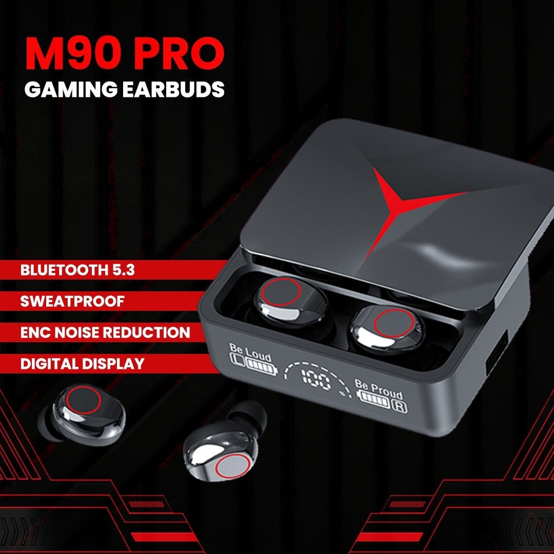 M90 Pro TWS Wireless Earbuds – Premium Bluetooth Earphones with LED Digital Display - Izhar Online Mart