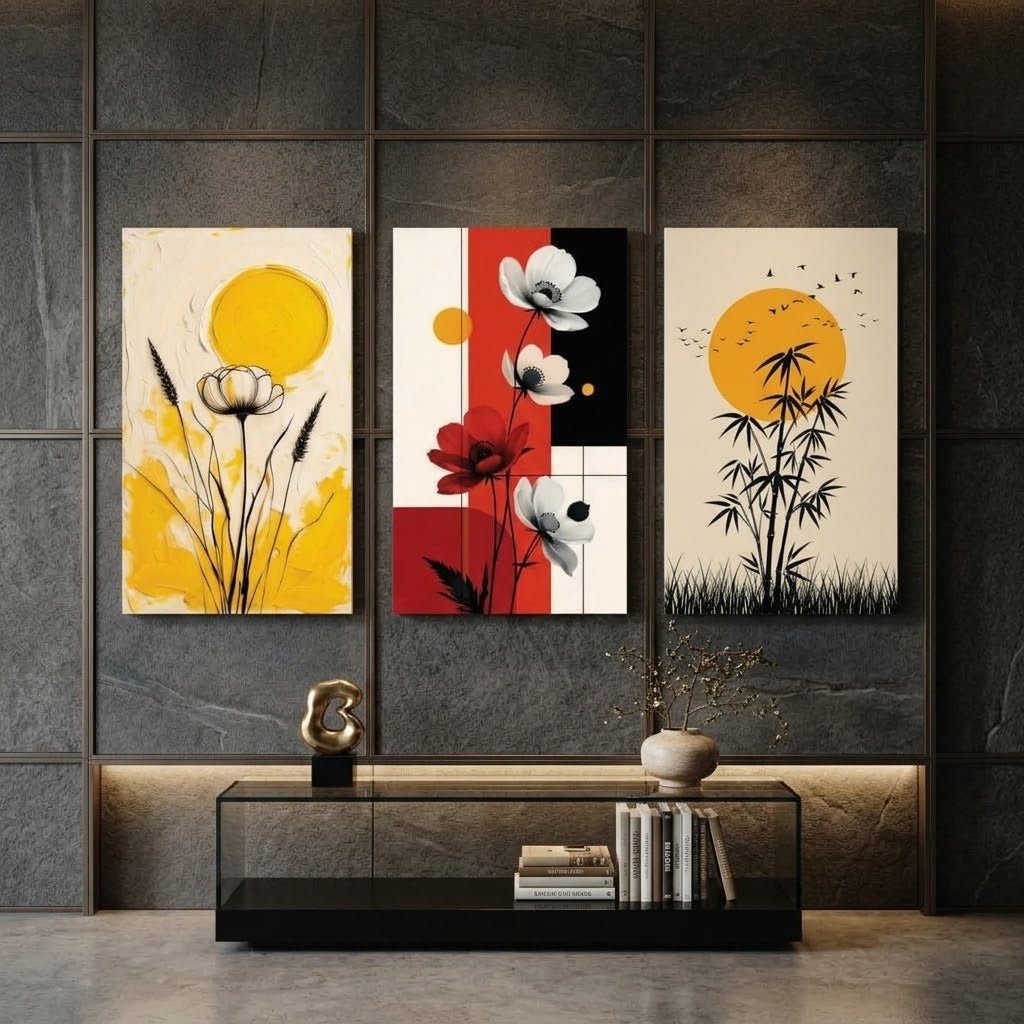 Set of 3 Premium Wall Art Photo Tiles – Home Decor Accessory Designed For Interior Styling And Daily Living Space Routine - Size: 8x11 - Izhar Online Mart